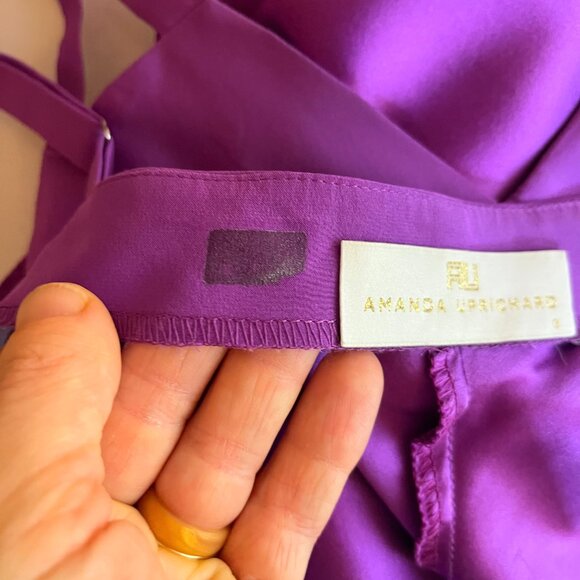 Amanda Uprichard Size S Purple Sleeveless Cutout Dress Silk - Picture 9 of 10